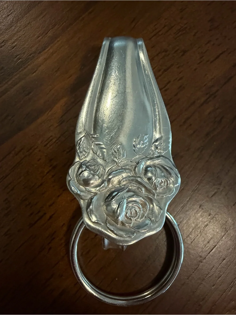 American Beauty Rose Silverware Purse Clip Keychain